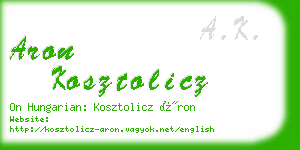 aron kosztolicz business card